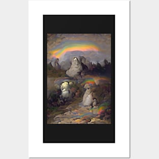 WISPY RAINBOW GHOSTS ON HALLOWEEN Posters and Art